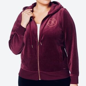 Calvin Klein Plus Size Women’s Velour Fig Hoodie Size 2X NWT